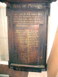 Southland NZ Railways roll of honour board
