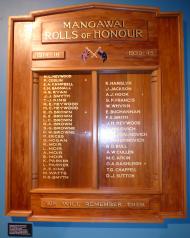 Mangawhai roll of honour board