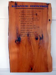 Matapōuri roll of honour