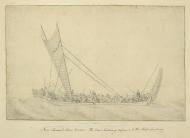 Sketch of double-hulled waka