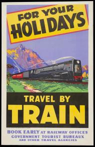 Travel by train poster, 1948