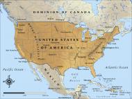 Map of United States of America in 1917