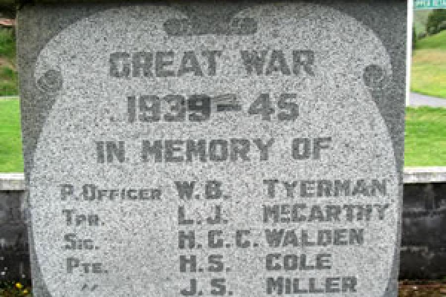 List of names on marble plaque
