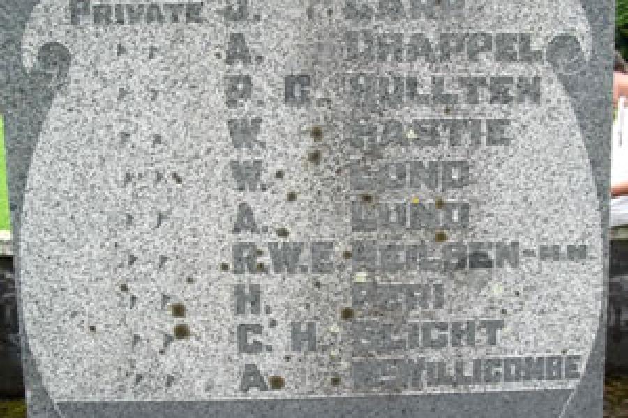 List of names on marble plaque