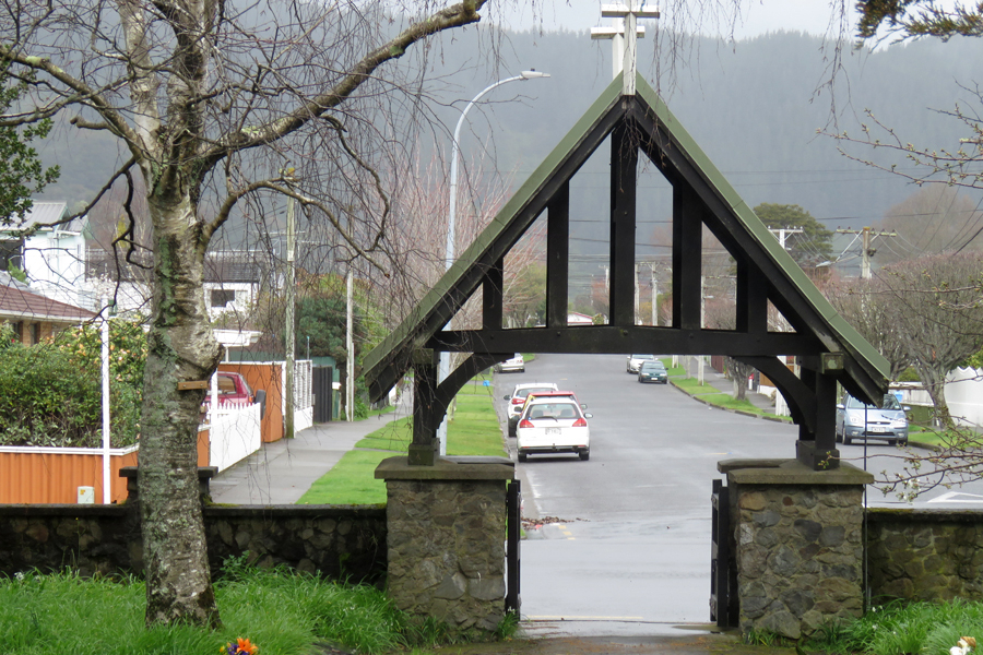 Lychgate from the rear looking down the road
