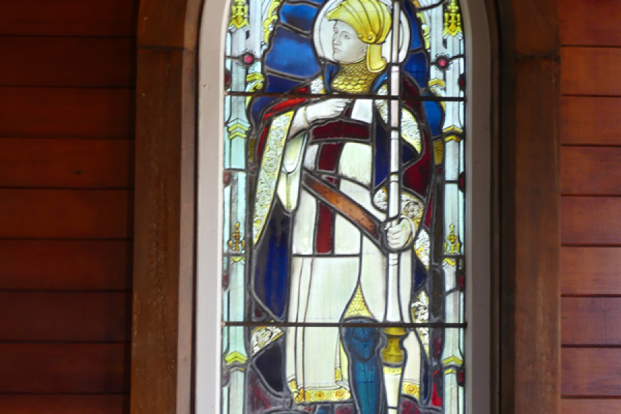 Detail on stained-glass window