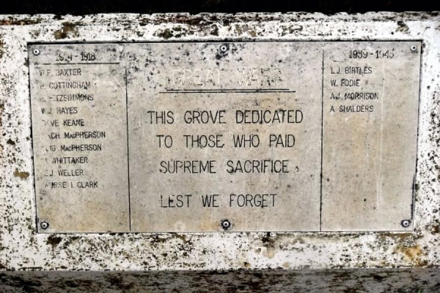 Ardgowan School war memorial grove