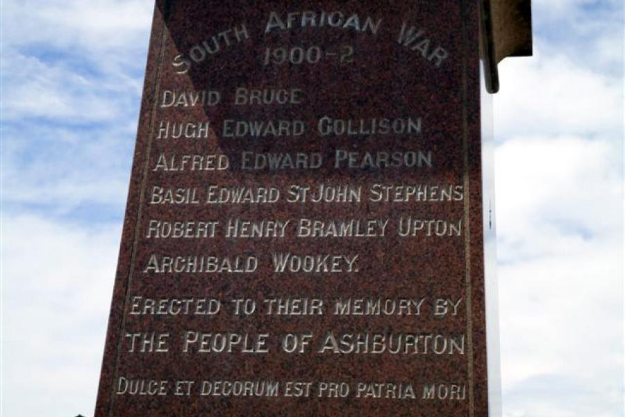 Ashburton South African War memorial