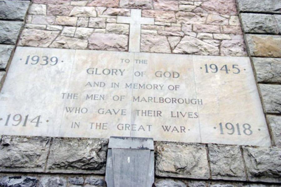 Blenheim war memorial inscription