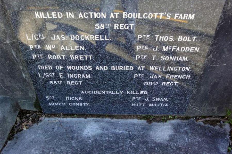 Boulcott's Farm memorial