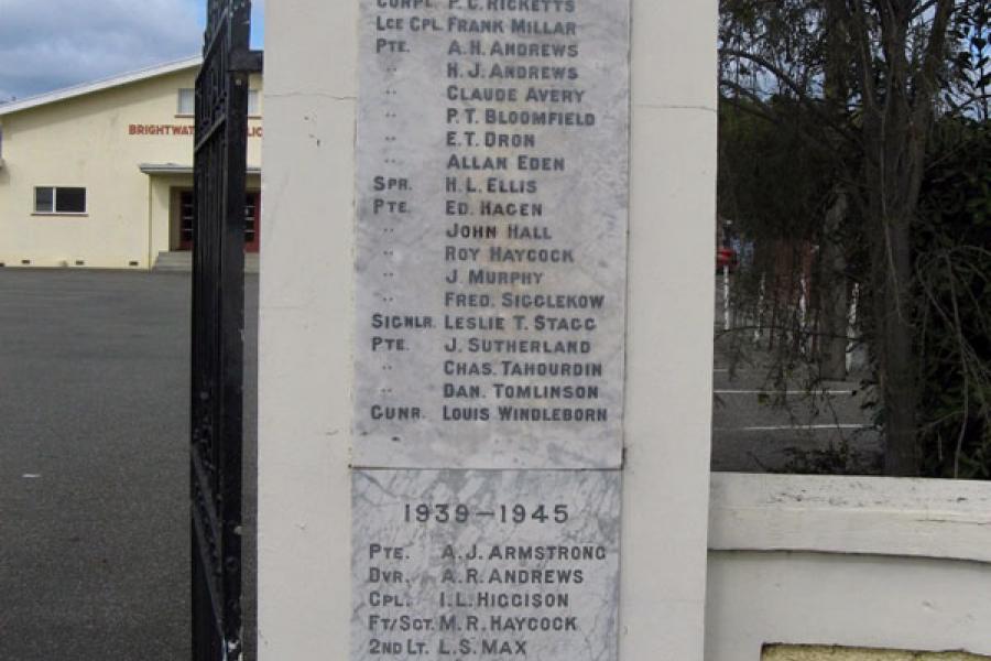 Names on memorial