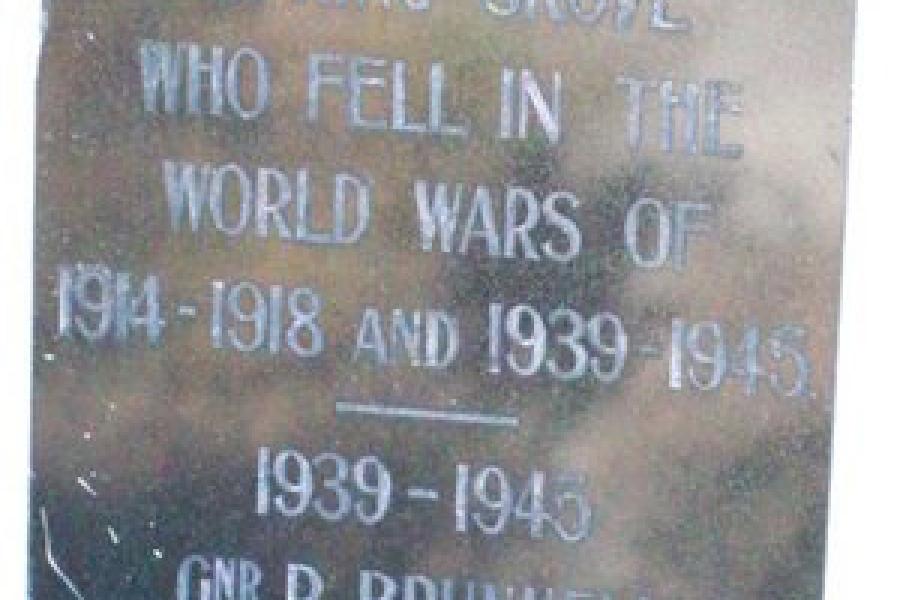 Brightwater war memorial plaque