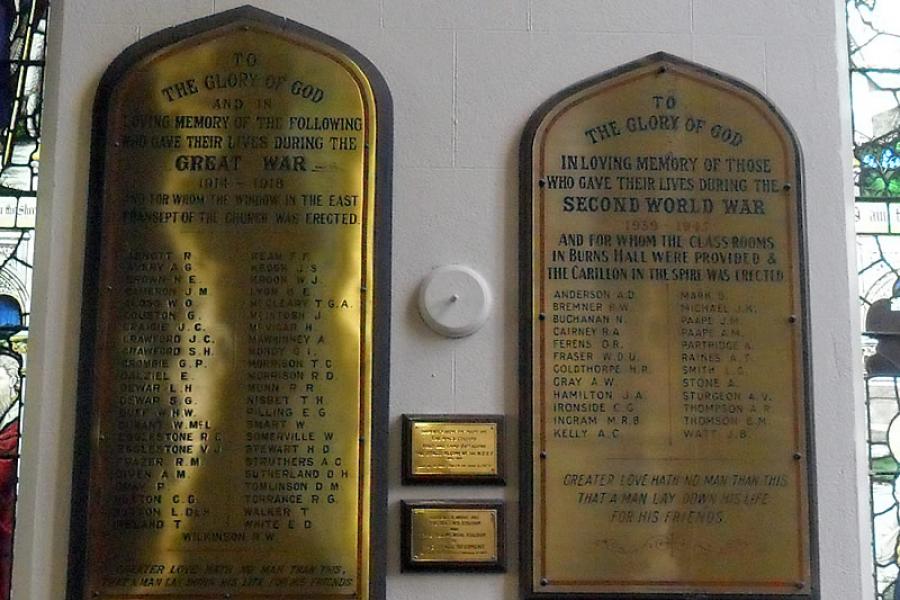 Dunedin First Church  memorial
