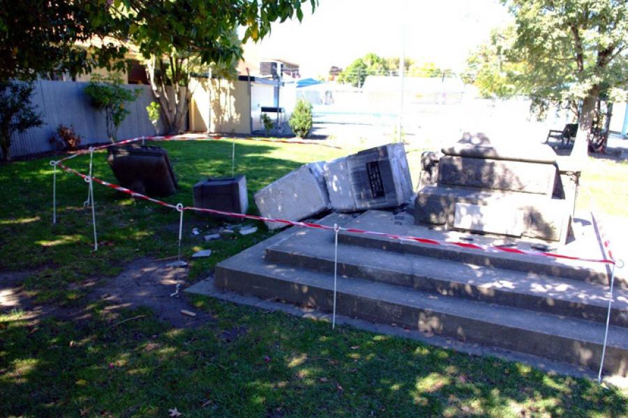 Elmwood memorial, post-February 2011 earthquake