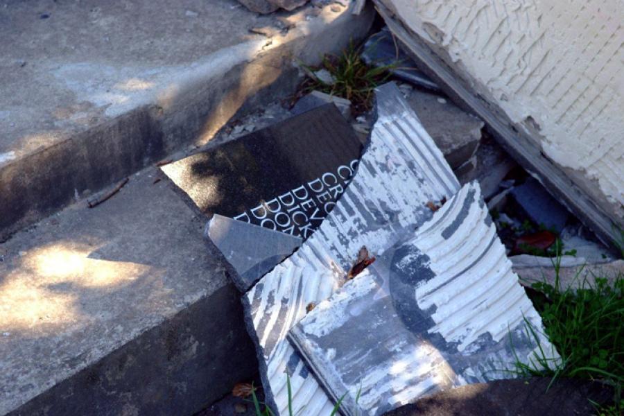 Elmwood memorial, post February 2011 earthquake