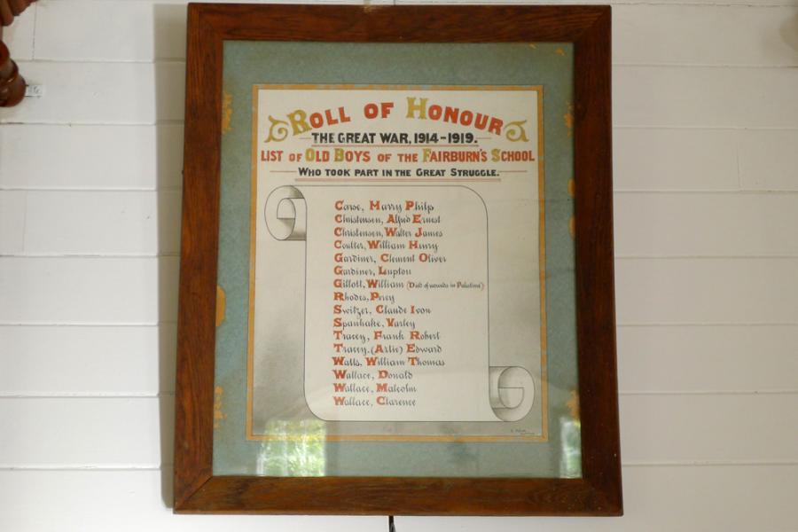 Fairburn-Kaiaka roll of honour boards