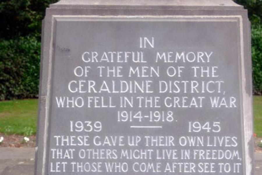 Geraldine war memorial