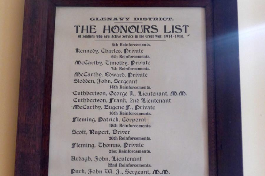 Glenavy and Tawai rolls of honour