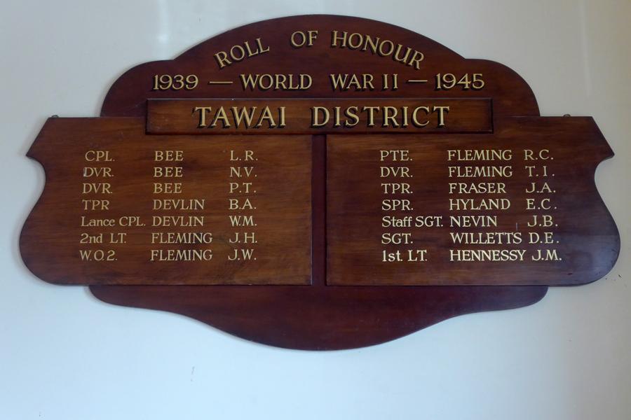 Glenavy and Tawai rolls of honour