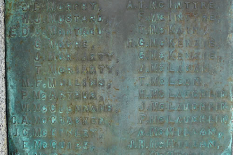 Greymouth war memorial inscription