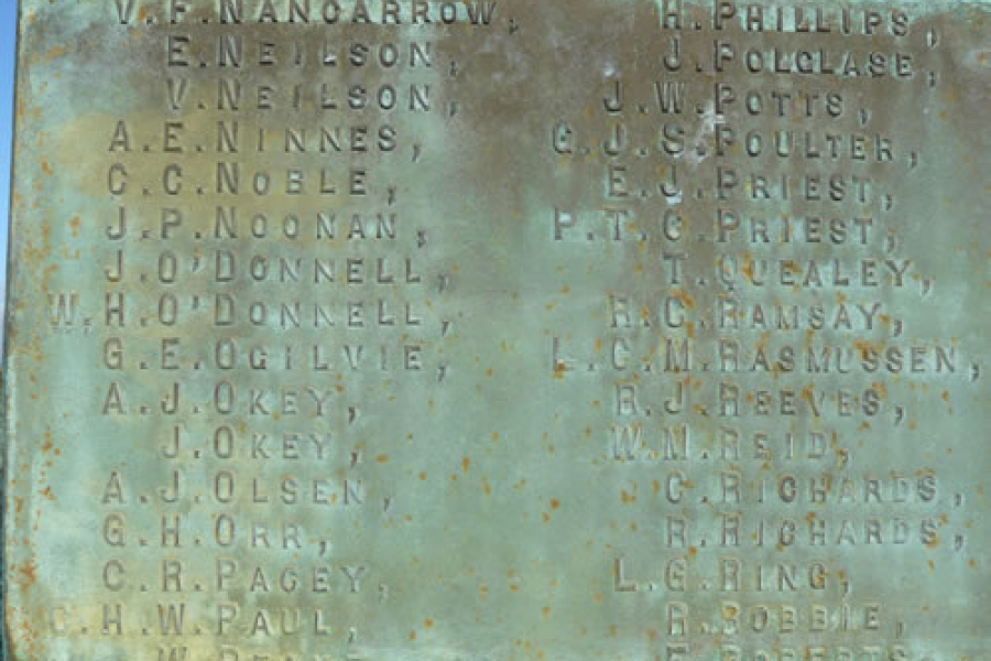 Greymouth war memorial inscription