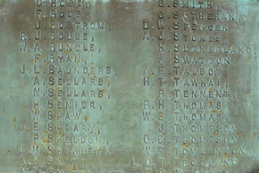 Greymouth war memorial inscription