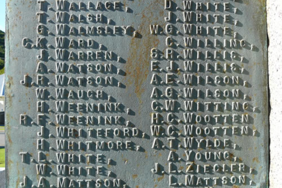 Greymouth war memorial inscription