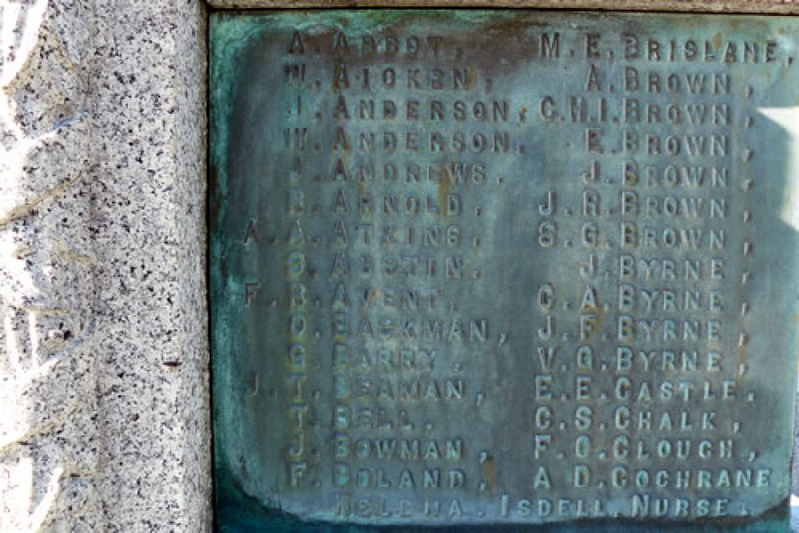 Greymouth war memorial inscription