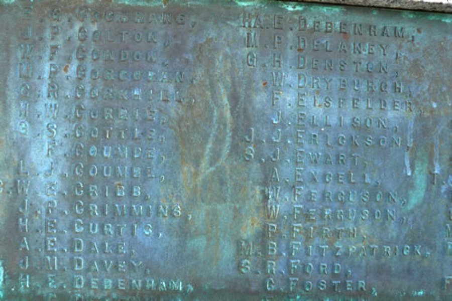 Greymouth war memorial inscription