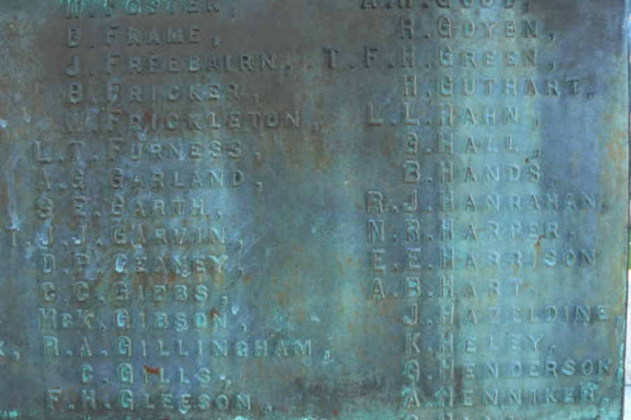 Greymouth war memorial inscription