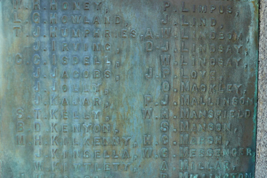Greymouth war memorial inscription