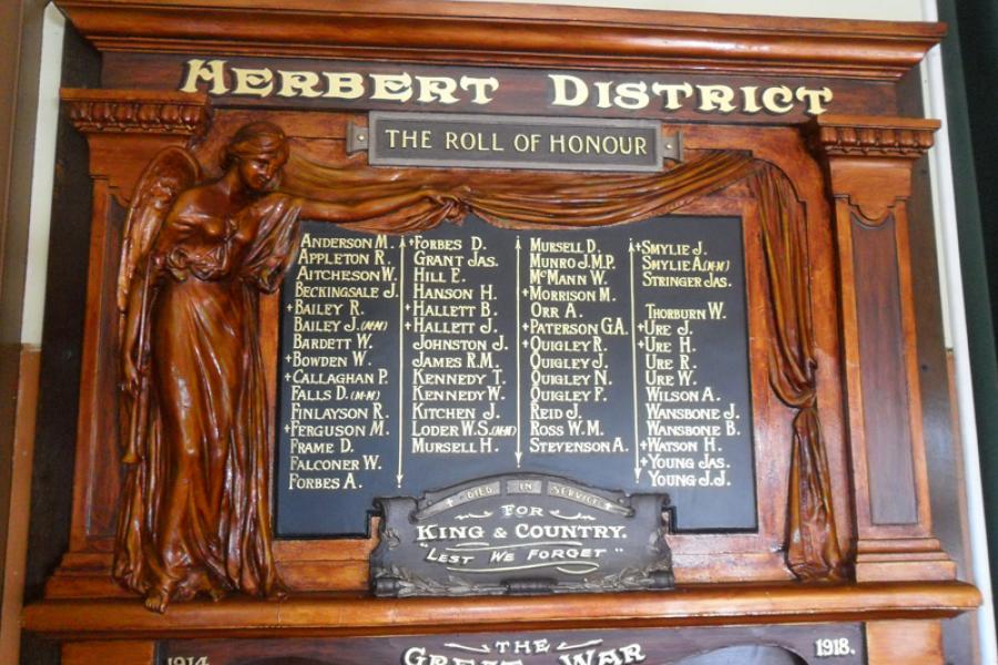 Detailed view of Roll of Honour