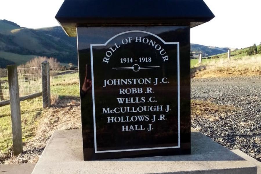 Kahuika war memorial.