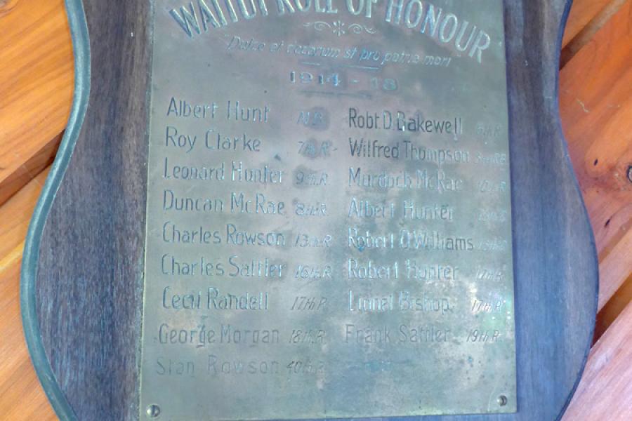 Kaimata and Waitui rolls of honour