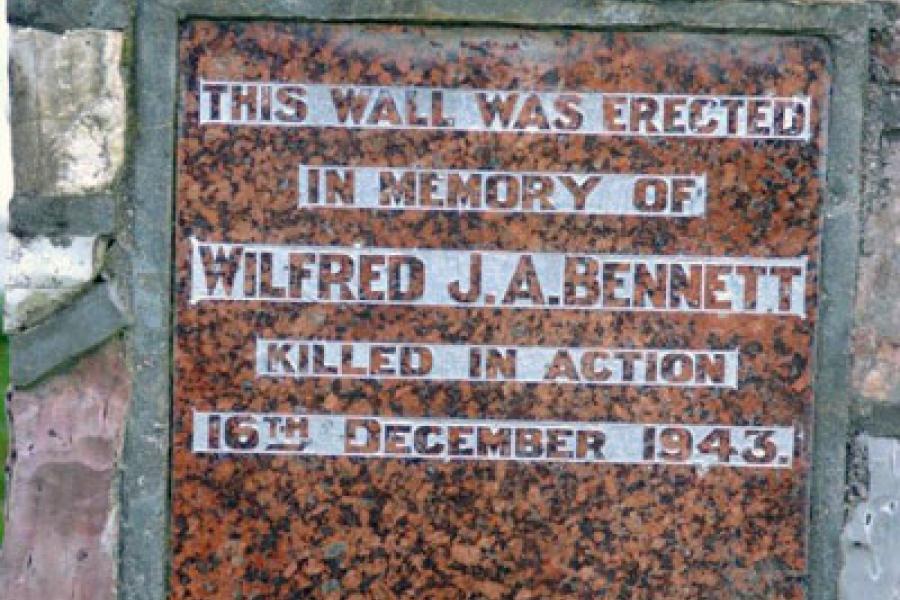 Inscription on memorial gate
