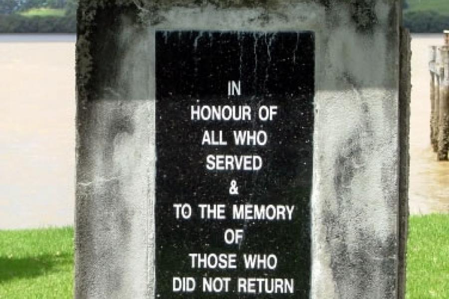 Detail from the Kohukohu war memorial