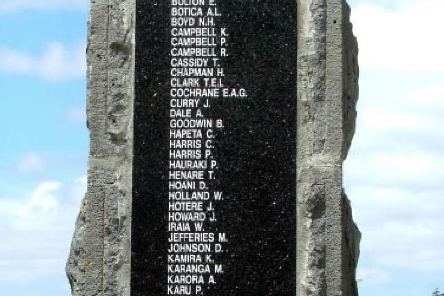 Detail from the Kohukohu war memorial
