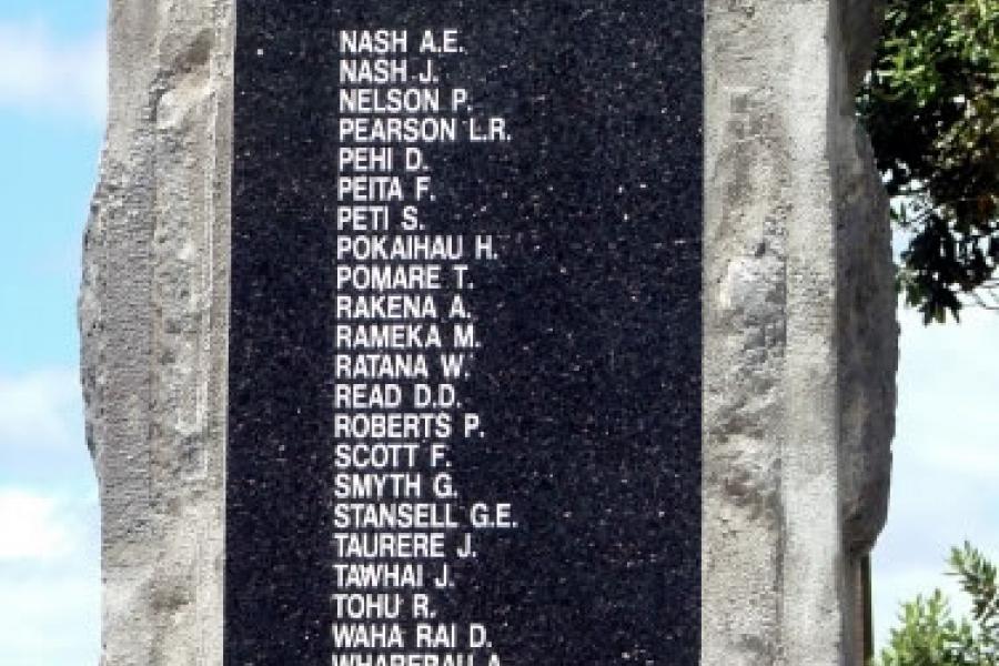 Detail from the Kohukohu war memorial