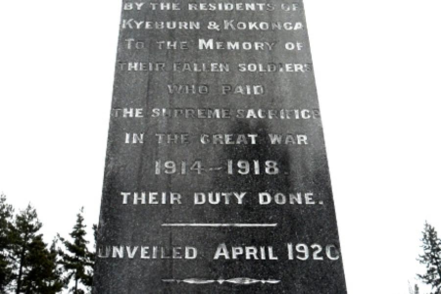 Kyeburn and Kokonga memorial