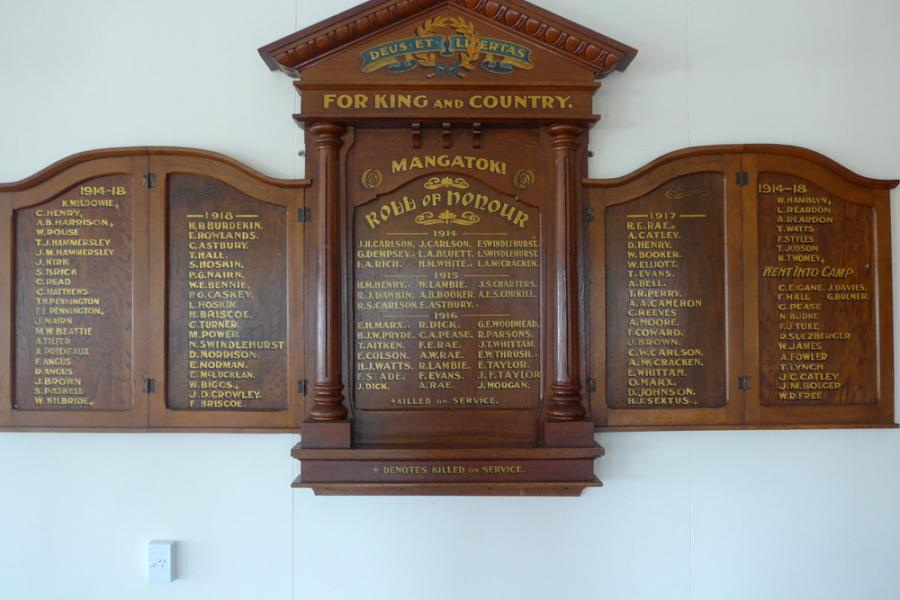 Mangatoki rolls of honour