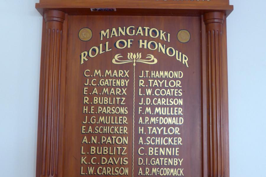 Mangatoki rolls of honour