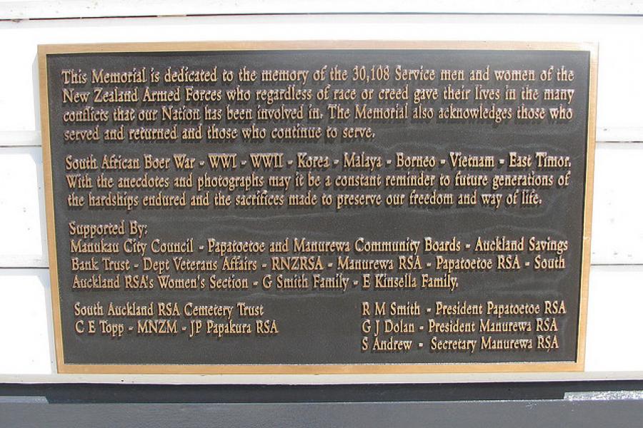 Manukau RSA memorial