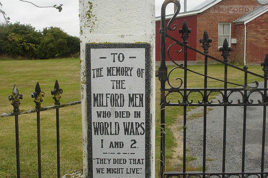 Detail from the Milford war memorial