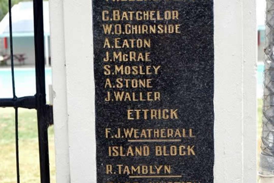 Millers Flat baths memorial