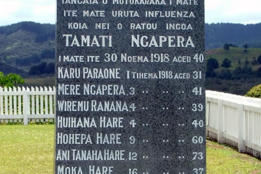 Detail from the Motukaraka Point war memorial