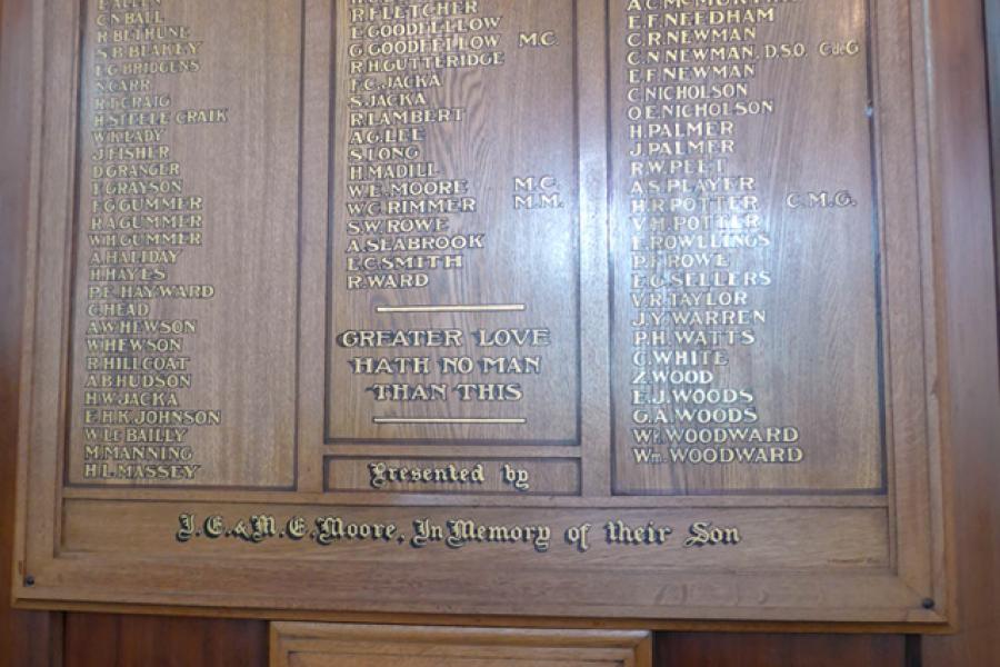 Mt Eden Congregational Church memorials
