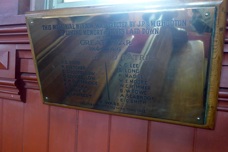 Mt Eden Congregational Church memorials