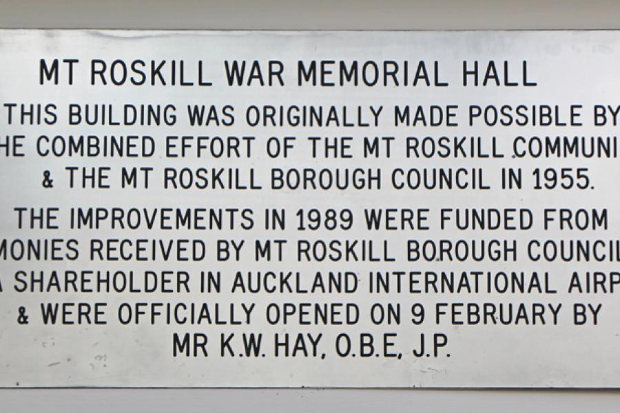 Mt Roskill war memorial park