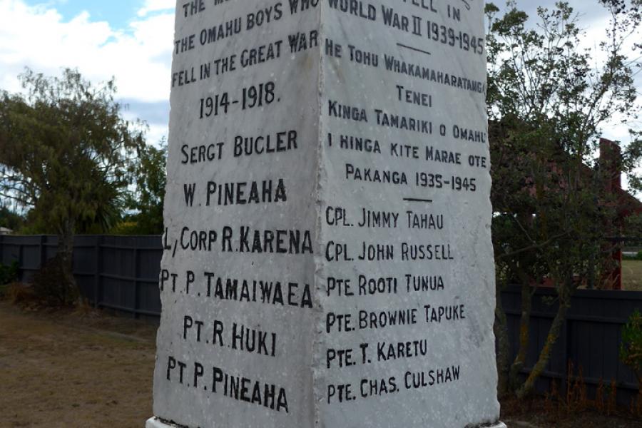 Omahu war memorials