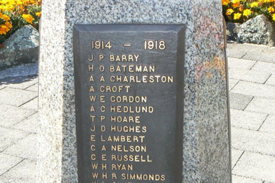World War I memorial plaque